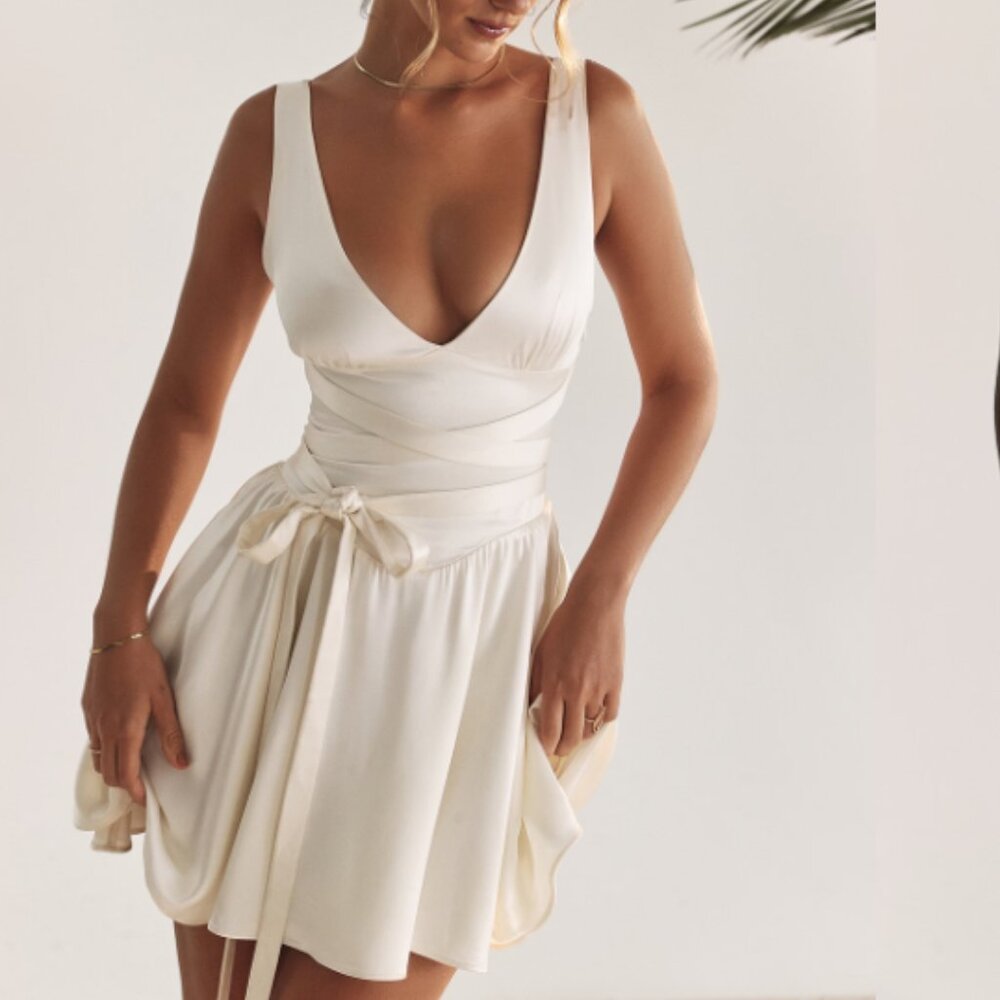 House of CB Shiema Bridal Ivory Floaty Mini Dress